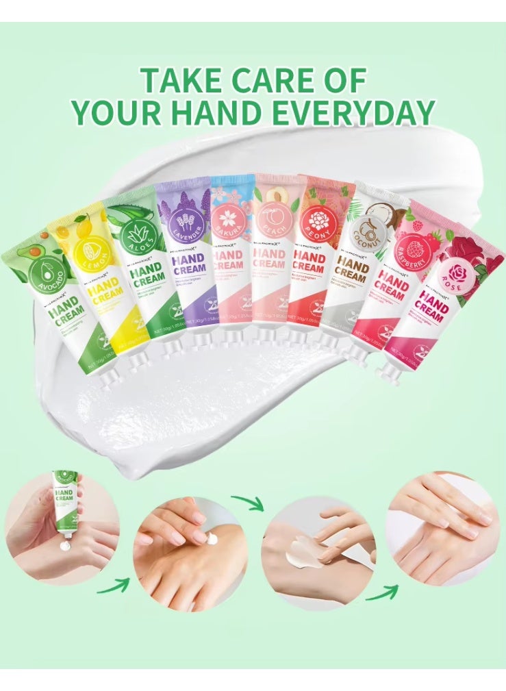 MISS FACTOR X Miss FactorX Hand Cream Set – 50 PCS Assorted Mini Hand Creams, 10 Fresh Fragrances, Deep Moisturizing Formula. - Image 3